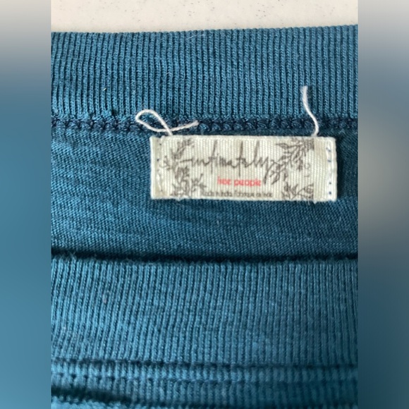 Intimately Free People soft T-shirt dress, teal, with handkerchief hem. - Picture 11 of 11